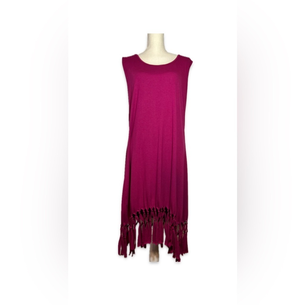 Pinziko NWOT Swimsuit Coverup Women’s Size 3XL Pink Fringe Hem